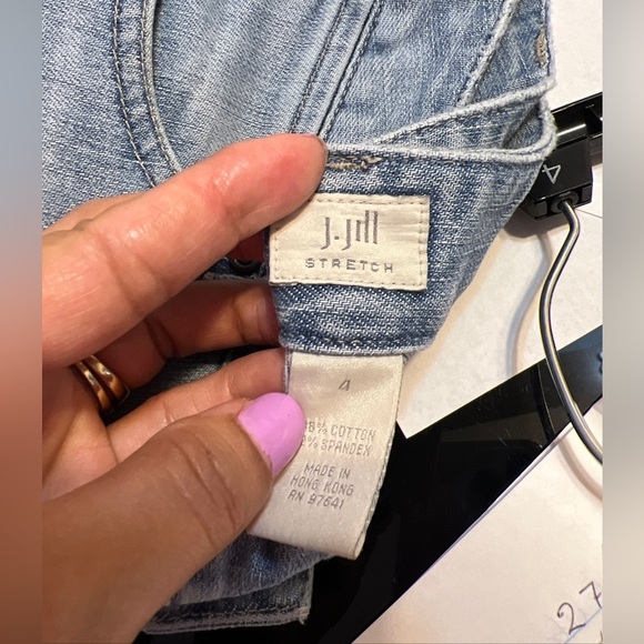 J Jill wash stretch jeans Womens 4 Jeans Flare Leg Light Wash Lagenlook Plus - Picture 5 of 16